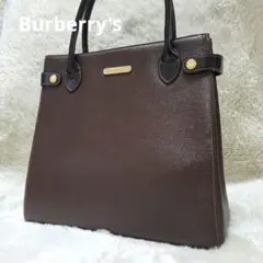 アルビ様　バーバリーズ トートバッグ サフィアーノレザー 自立型　ノバチェック