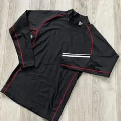 アディダスモックネックシャツ【L】裏起毛 防寒 黒 インナー ゴルフウェア