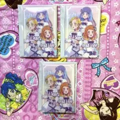 最安値 アイカツ オケカツ スクエア缶バッジ 3個セット あかり スミレ ひなきのサムネイル