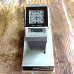 レア◇中古動品◇FS-01◆カシオ フィルムウォッチ ペラ◇アナデジ◇銀色×灰色