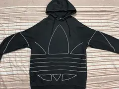 adidas ブラック アディダス ビッグ トレフォイル パーカー 3XL