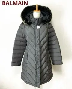 【未使用】BALMAIN ダウンコート ブルーフォックス/M/軽量 BALMAIN 美品 バルマン ブルー フォックス ファー 使用