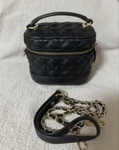 RANDA キルティング 2way ミニバニティバッグ　BLK