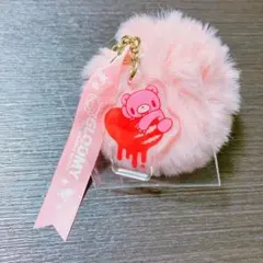 グルーミー ファーチャーム キーホルダー ピンク