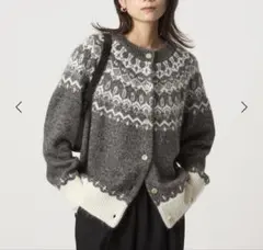 green label relaxing ノルディック ジャガード カーディガン