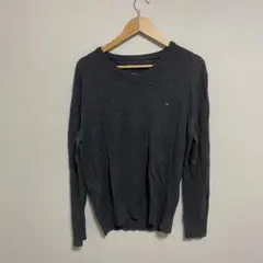 【L246】 TOMMY HILFIGER ウールニット サイズL ダークグレー