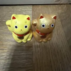 猫の置物 2個セット