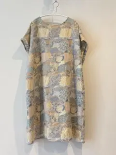 美品✨イオコムイオ センソユニコ アート リーフ柄 チュニック リネン