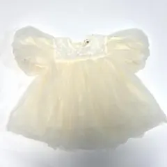 【24h以内投函可】ベビードレス　クリーム色　チュール