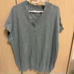 WEGO Vネック ダメージニットベスト