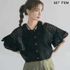 mysty woman ラッセルレースアンサンブル2 ブラックのサムネイル