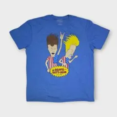 MTV ビーバスアンドバットヘッドt キャラ プリント ブルー 公式 XL