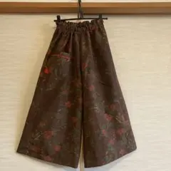 82　手染め大輔　着物リメイク　紬　ベストとパンツ　L〜フリーサイズ 82手染め大輔着物リメイク紬ベストとパンツL〜フリーサイズ