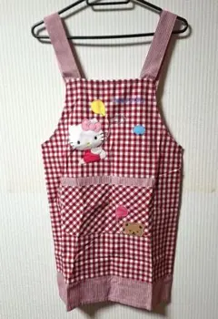 ハローキティ チェック柄エプロン