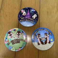 【未使用】チップとデール　香港ディズニー　缶バッジ