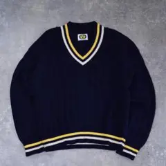 USA製 90s VARSITY RAGGS コットンニット チルデン XLのサムネイル