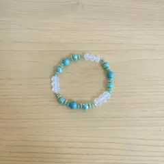 ビーズブレスレット ＊ ターコイズブルー系