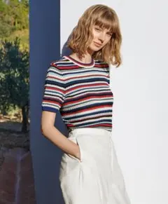 INES DE LA FRESSANGE 半袖ニットセーター M