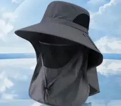 多機能サンハット つば広帽子 サンバイザー キャップ　日焼け防止　紫外線