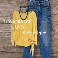 【トゥモローランド】シルクコットンピンタックブラウスマスタード日本製M小さめ