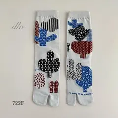 靴下　足袋ソックス　ボタニカル　ブルーグレー　SOU・SOU がお好きな方へ