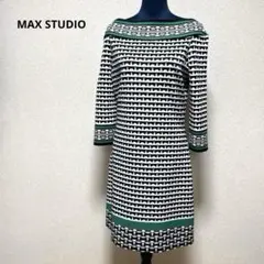 MAX STUDIOマックススタジオ・スラッシュドネック　膝丈　ワンピース　Mのサムネイル