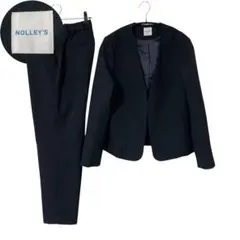 美品 ノーリーズ 近年 パンツスーツ ノーカラージャケット セットアップ 40