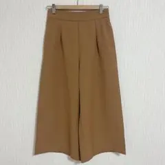 【エルベンスドゥ】ブラウン ガウチョパンツ ワイドレッグ ウエストゴム 36 S
