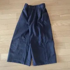 黒 ワイドパンツ ウエストゴム ポケット付き