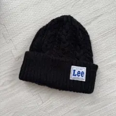 Lee ブラック ニット帽 ケーブル編み