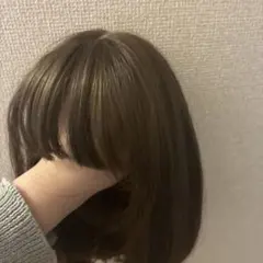 ブラウン ボブウィッグ 前髪あり