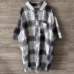 ズーヨーク チェック 半袖シャツ XXL US古着 美品 白 黒のサムネイル