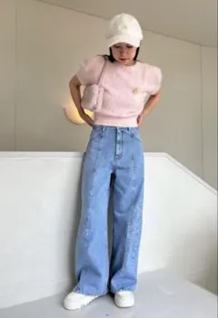 【SNIDEL】コクーンディティールデニムパンツ 0のサムネイル