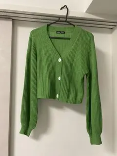 SHEIN グリーン カーディガン M