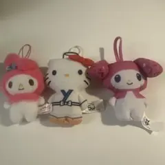 【サンリオ】マスコットキーホルダー 3点セットハローキティ50周年・マイメロディ