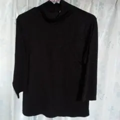 ラメ入りハイネックトップス 黒