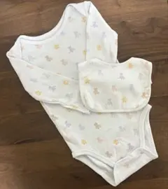 【新品】 ジェラートピケ スタイ・長袖ボディスーツ ロンパース