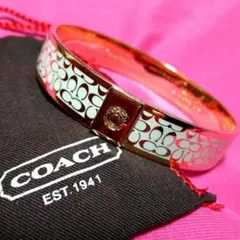 COACH シグネチャー バングル(ホワイト×ゴールド)、美品