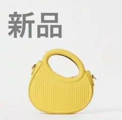 SHEIN 新品　イエローリブ　ショルダーバッグ　ハンドバッグ　黄色　斜めがけ
