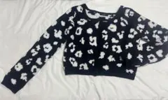 rienda レオパード柄 クロップドセーター