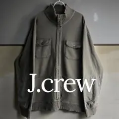 00's J.CREW スウェット ブルゾン XL カーキ レナウン期 y2k
