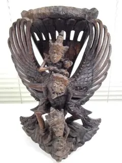 ヴィシュヌ神 ガルーダ 木彫り 彫刻 インド バリ インドネシア