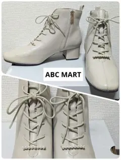 ✨ABC MART パールのシューアクセサリー付き 編み上げ ショートブーツ