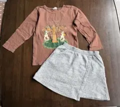 プチジャム ロンT 、コムサ　スカート　110