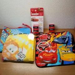 新品　カーズ　３連スタンプ　はんこ　タオル　ループタオル　５点セット