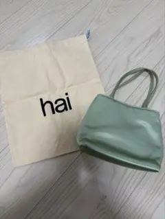 hai 水色 サテン ハンドバッグ 保存袋付き - メルカリ