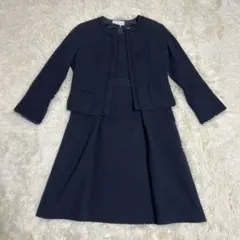美品✨en queteセットアップ ワンピース ジャケット 濃紺 フォーマル L