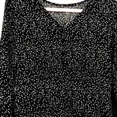 小花柄のVネック ゆったりマキシワンピース