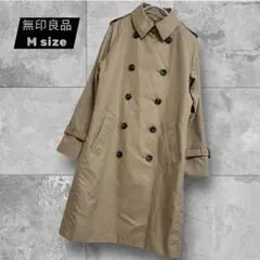 【美品】無印良品 ベージュ ダブルブレスト トレンチコート Mサイズ