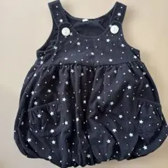 ベビー ワンピース 星柄 ブラック80cm バルーンスカート